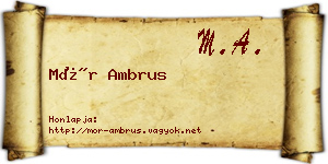 Mór Ambrus névjegykártya